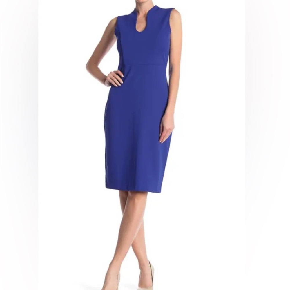Nina Leonard Sleeveless knee-length Dress - size M - sapphire blue NWT